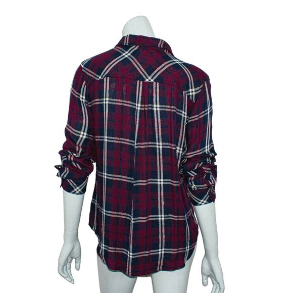 Rails Gemini Button up Flannel Shirt Metallic Plaid Women's Size Small - Picture 4 of 9